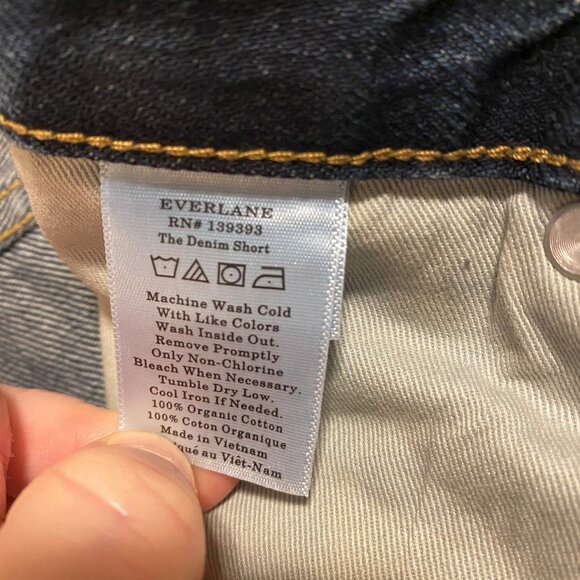 NWT Everlane Vintage Indigo Denim Short Organic Cotton Size 28 - Picture 4 of 6